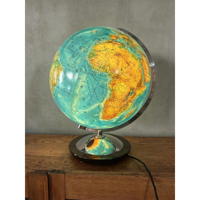 Vintage 1960's German version Columbus Duo glass globe lamp. A rare example from renowned globe makers Columbus Globes....