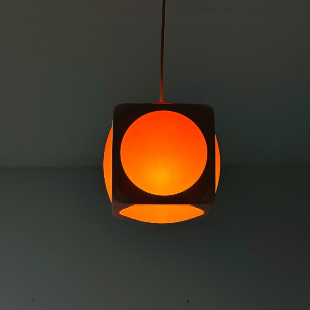 Space Age Cubic Pendant Lamp by Lars Schöler for Hoyrup, Denmark, 1970s For Sale - Image 3 of 11