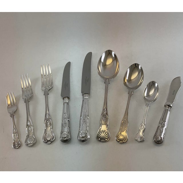 Traditional New 1970s Complete European Cutlery Set for 12, Including Fish Eaters & Serving Pieces 129 Pieces. For Sale - Image 3 of 14