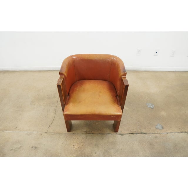 Vintage Art Deco Waterfall Desk & Barrel Back Chair (Set of 2) For Sale - Image 12 of 18