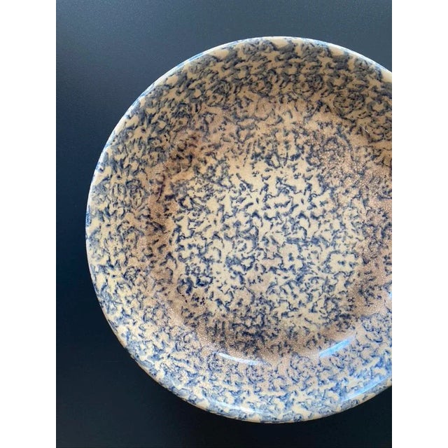 American Robinson Ransbottom Quiche Tart Serving or Baking Dish Spongeware Pie Plate – Rustic Folk Art Pottery For Sale - Image 9 of 12