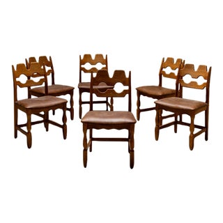 1960s Henning Kjaernulf Razor Dining Chairs- Set of 6 For Sale