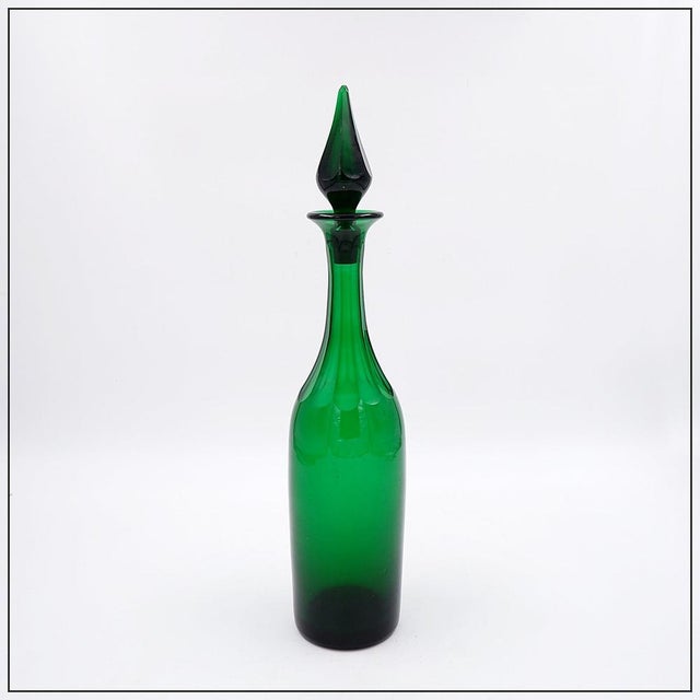 Antique English Green Glass Decanter, 1870 For Sale - Image 11 of 11