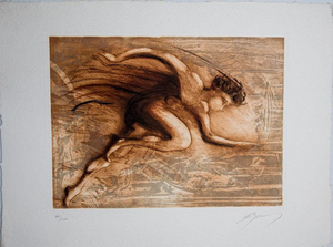 Jean-Marie Guiny, Marathonien, Nude, Etching