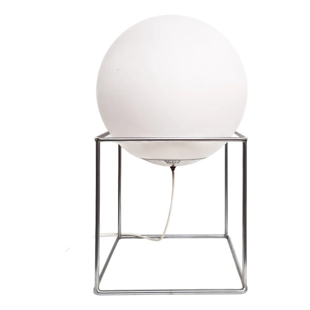 Italian Opal Glass Table Lamp, 1970s For Sale