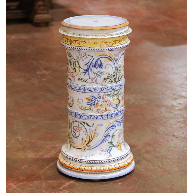 Bring colorful Mediterranean elegance to a powder room, entryway, or garden room with this richly decorated Italian...