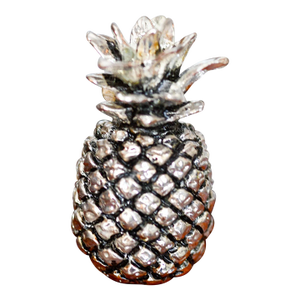 Set of 4 Vintage Pineapple Silver Metal Place Setting Name Card Holders Table Decorations Party Decor New in Box - Set of 4