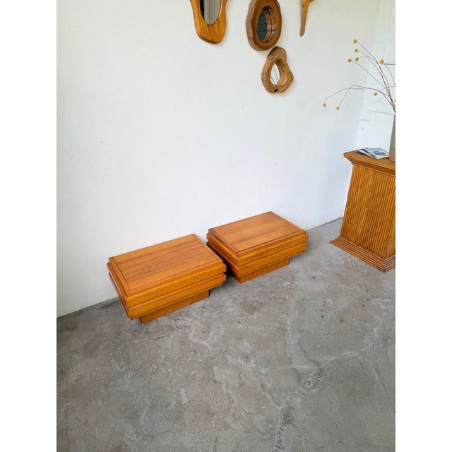 Wood Elm Bedside Tables from Maison Regain, 1970s, Set of 2 For Sale - Image 7 of 18