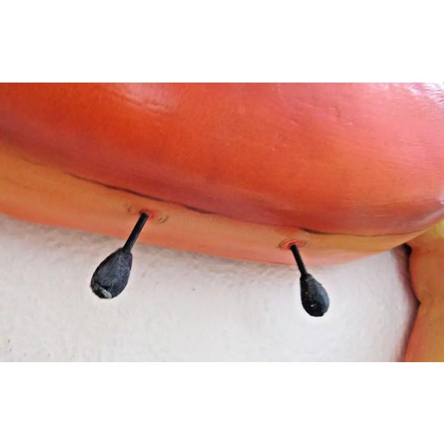 Red 1960s Large Hanging Plastic Stone Crab Sculpture Display For Sale - Image 8 of 9