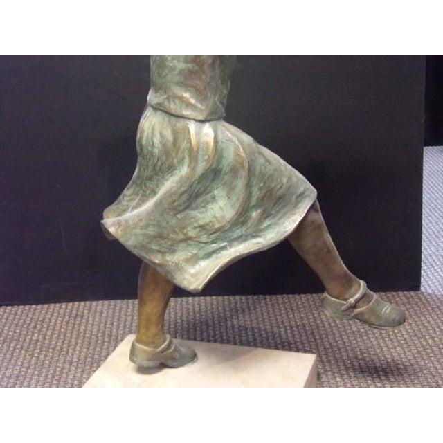 Impressionist Don Hunt "Minuet" Violin Girl Bronze Sculpture Hand Signed For Sale - Image 3 of 17