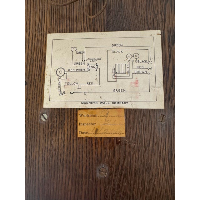 Late 20th Century American Electric Wood and Bakelite Antique Wall Crank Phone For Sale In Los Angeles - Image 6 of 12