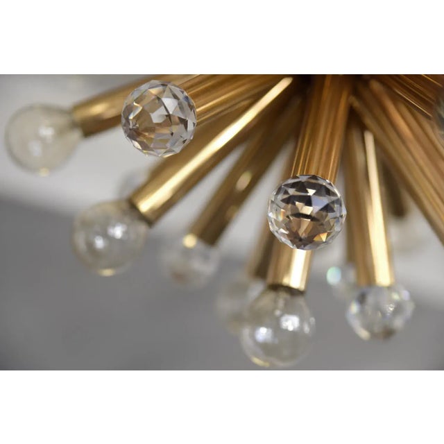 Gold Gilt Brass Pendant Lamp with Swarovski Balls from Ernst Palme, 1960s For Sale - Image 8 of 18