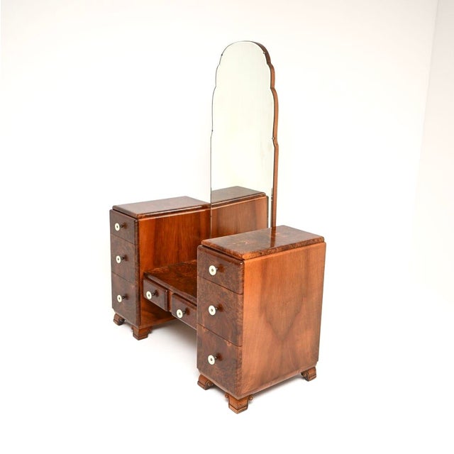 French Art Deco Burr Walnut Dressing Table, 1930 For Sale - Image 4 of 11