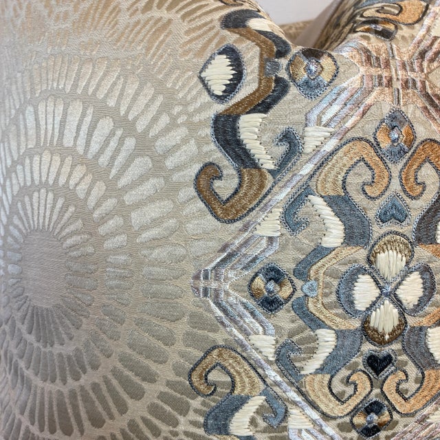 Transitional Beacon Hill “Ammolite Silver Gold” 22” Pillows -A Pair For Sale - Image 3 of 8