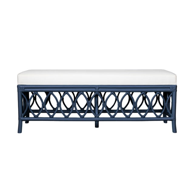 Navy Blue Lillian Bench - Navy For Sale - Image 8 of 8