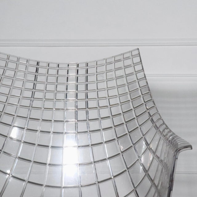 Minimalist Chrome and Molded Lucite Cage Armchairs - a Pair For Sale - Image 11 of 12