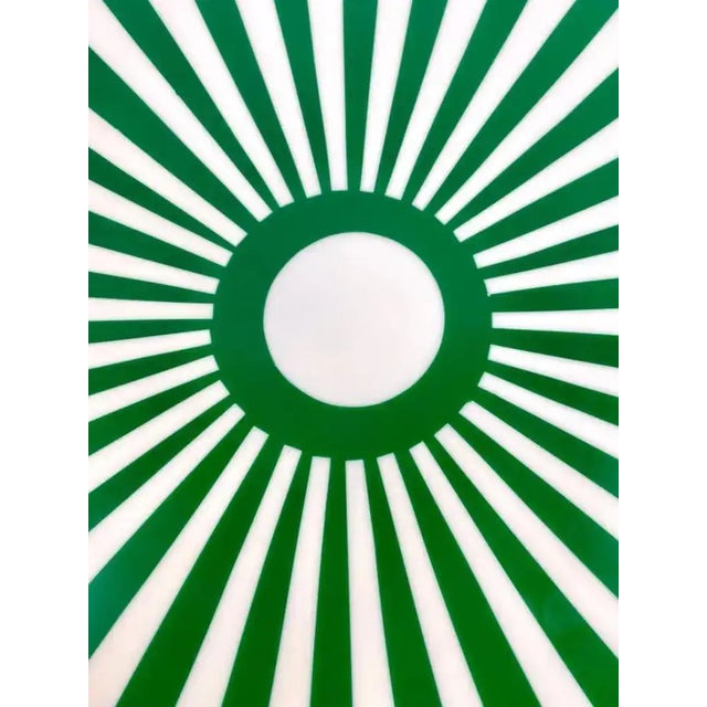 Art Deco Style Green & White Cylindrical Resin Side, End Table or Stool, a Pair For Sale - Image 11 of 11