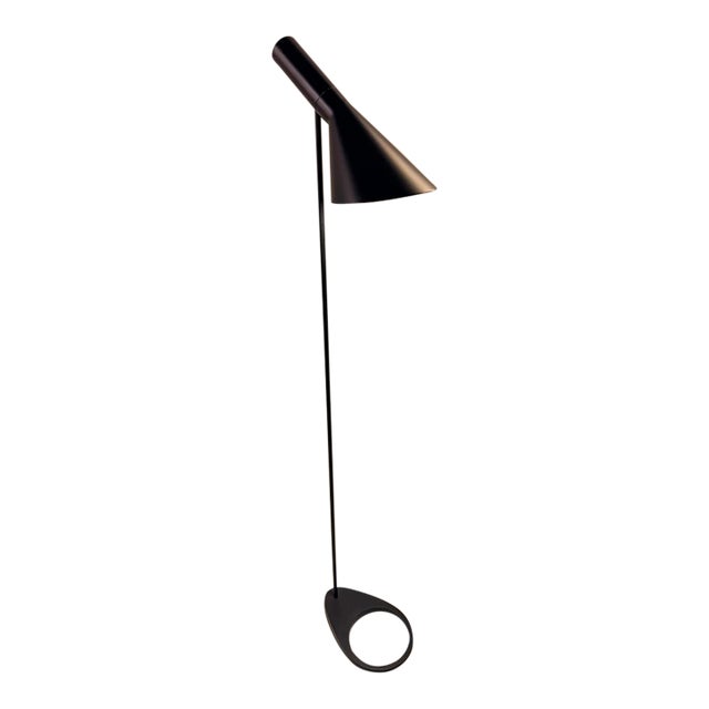 Mid-Century Modern Louis Poulsen Aj Black Floor Lamp For Sale