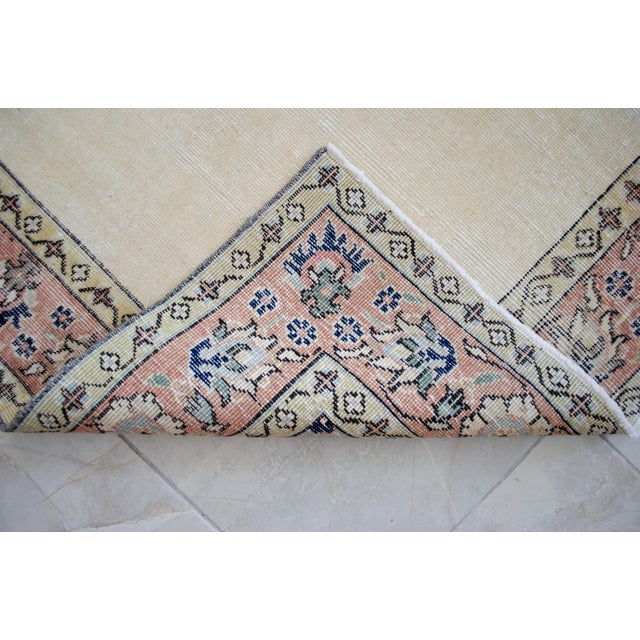 Vintage Turkish Oushak Medallion Hand-Knotted Area Rug Living Room Decor 4′8″ X 7′6″ For Sale - Image 11 of 11