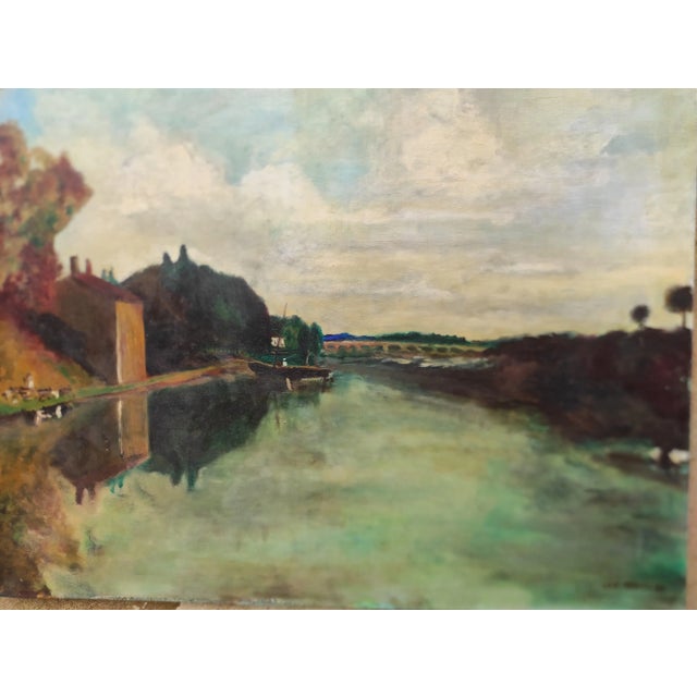 Pradel, French Landscape, 1993, Oil on Canvas For Sale - Image 3 of 9