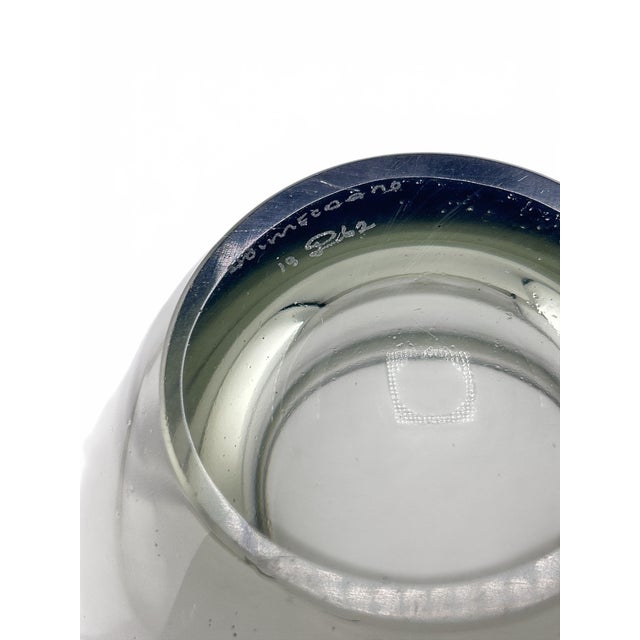 Per Lutken Holmegaard 1962 Mid Century Per Lutken Holmegaard Smoked Glass Bowl Signed & Dated For Sale - Image 4 of 4