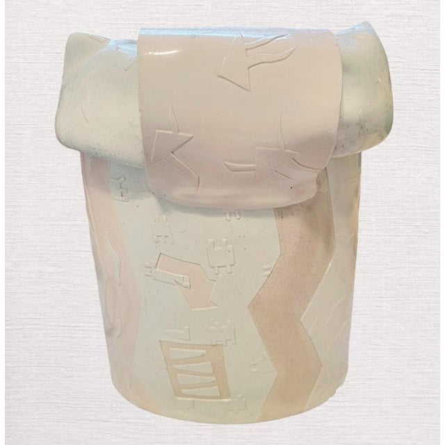 Vintage Aztec Demery 1988 Plaster Folded Shopping Bag Sculpture Room Decor Art For Sale In West Palm - Image 6 of 10