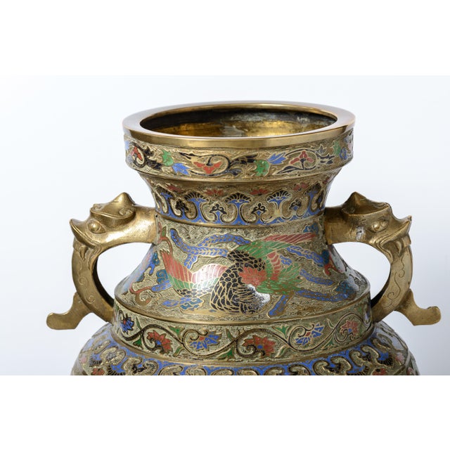 Bronze Urn With Cloisonne For Sale - Image 14 of 14