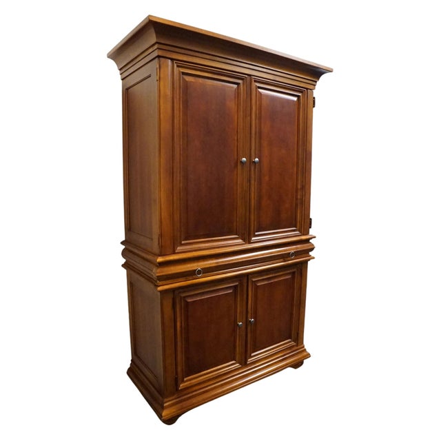 Contemporary Stanley Furniture Solid Cherry Contemporary Traditional 51" Tv Media Armoire 232-13-14 For Sale - Image 3 of 17