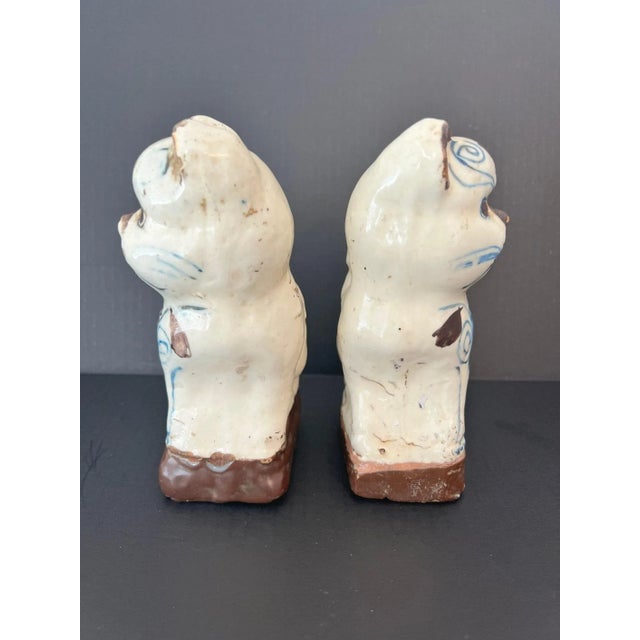 Cream Antique Chinese Glazed Figural Censers - a Pair For Sale - Image 8 of 11