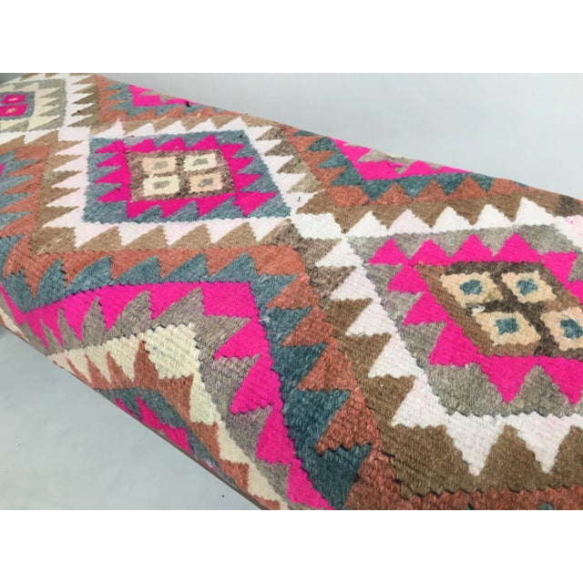 Herki Kilim Covered Bench For Sale - Image 4 of 6