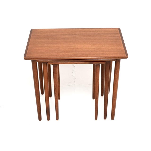 Vintage Danish Teak Nesting Tables attributed to H.W. Klein for Bramin, 1960s, Set of 3 For Sale - Image 10 of 10