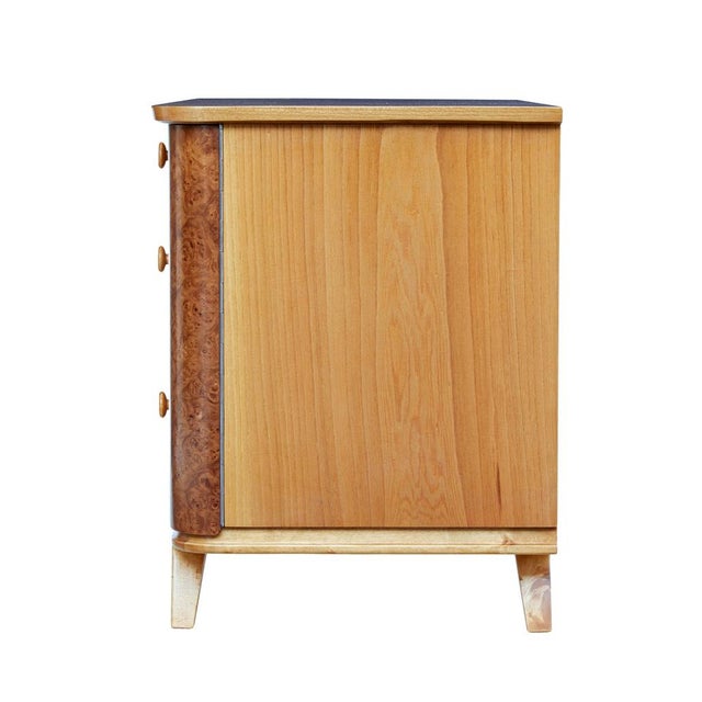 Mid 20th Century Swedish Elm and Burr Fitted Chest of Drawers, 1960s For Sale - Image 4 of 10