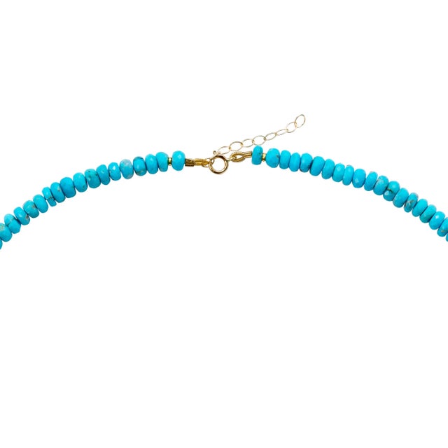 Modern December Birthstone Turquoise 18k Gold Necklace For Sale - Image 3 of 9