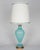 A large aqua blue Murano glass table lamp by Archimede Seguso for The Marbro Lamp Company. Handblown glass is in two parts...