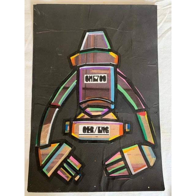 Renato Volpini, Useless Machine, Collage and Tempera, 1970s For Sale - Image 3 of 7