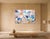 Textile 2026, Geometric Bauhaus Floral Painting on Canvas, Plucking Petals, Squares Grid by Natalia Roman For Sale - Image 7 of 8
