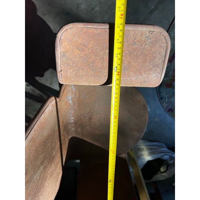 Vintage Geometric Abstract Metal Chair in the Style of Oswald H For Sale - Image 4 of 12