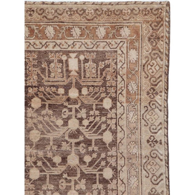 Asian Doris Leslie Blau Vintage Khotan Floral Soft Beige Rug East Turkestan For Sale - Image 3 of 10
