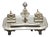 Silver Inkwell with Glass Tanks, Bell and Cord Base For Sale