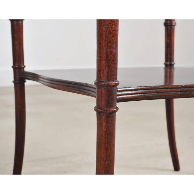 Pair of Regency Style Mahogany Leather Top Drink Side Tables For Sale - Image 13 of 18