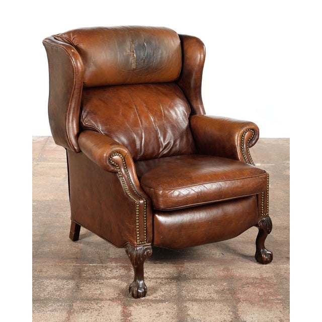 Vintage Reclining Brown Leather Chair Chairish