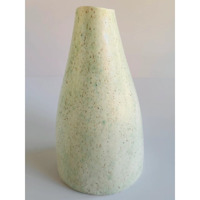 1959 Studio Ceramic Speckled Eggshell Vase For Sale - Image 4 of 7