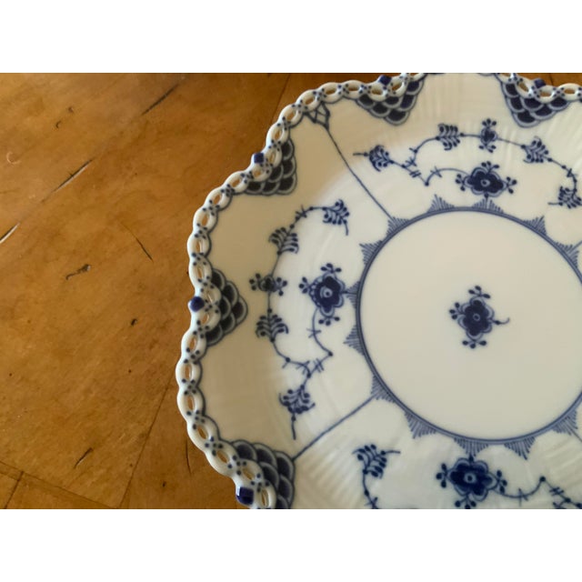 1960s Royal Copenhagen Blue Fluted Full Lace Porcelain Plate For Sale In Naples, FL - Image 6 of 7