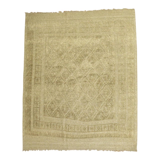 Zabihi Collection Vintage Persian Souf Jajim Carpet - 5' x 5'11" For Sale