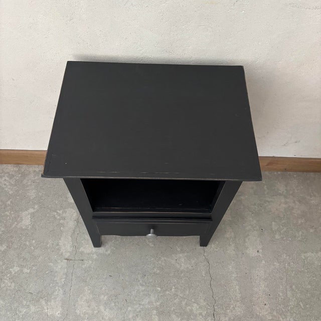 Small Black Wooden Bedside Table For Sale - Image 5 of 6
