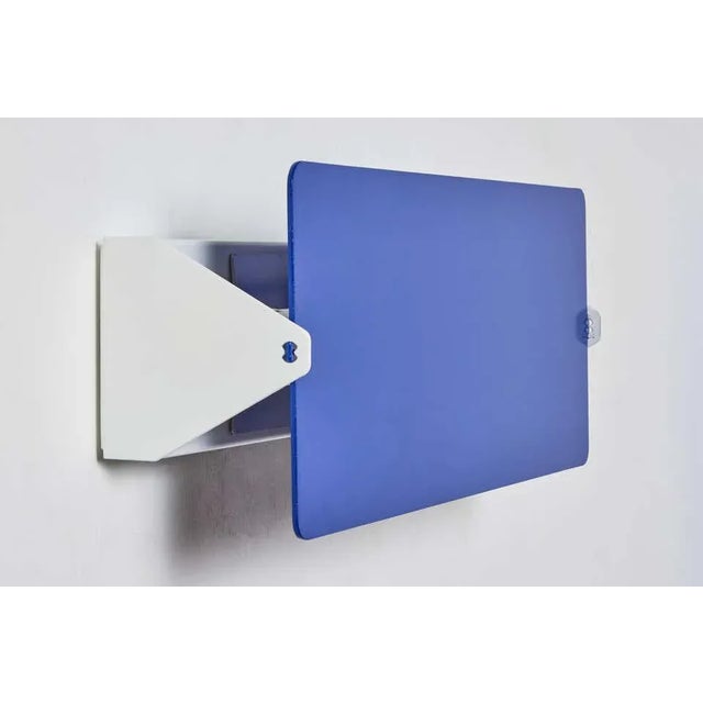 Large Charlotte Perriand 'Applique à Volet Pivotant Double' Wall Light in Blue For Sale - Image 9 of 12