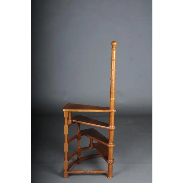 Brown 20th Century Victorian English Leather Library Step or Stairs For Sale - Image 8 of 11