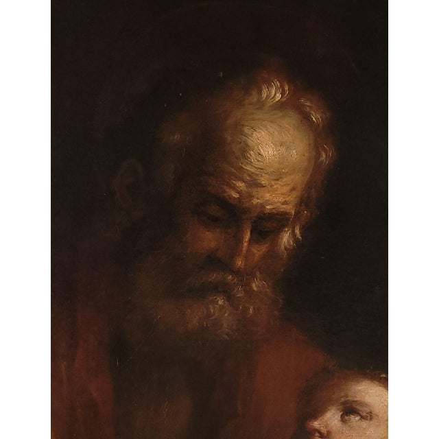 Old Master Italian Painting of Joseph and Jesus, Circa 1700 For Sale - Image 4 of 7