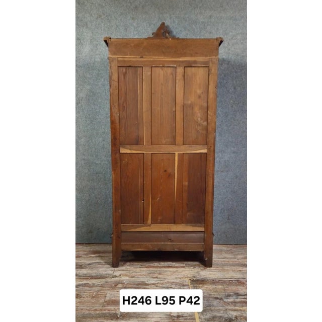Louis XV Style Wardrobe with Mirror in Carved Walnut For Sale - Image 9 of 12