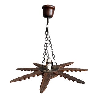 Vintage Spanish Colonial Starburst Ceiling Lamp, 1940s For Sale